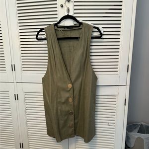 Zara faux green leather dress, size M, lightly worn